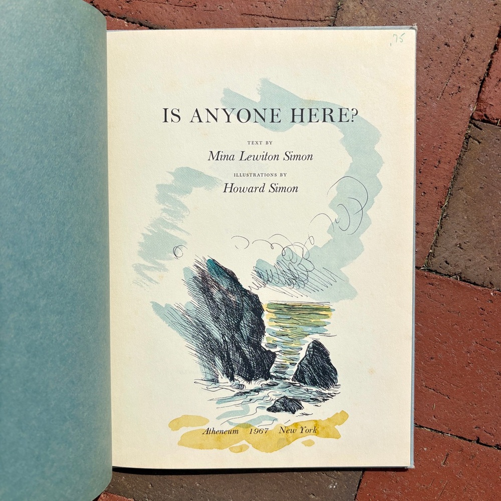 1967 Is Anyone Here? Beach Children’s Book Crab Seagull Fish Ocean Friends